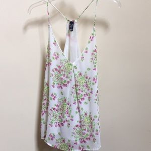 Purple Floral Razor Back Blouse